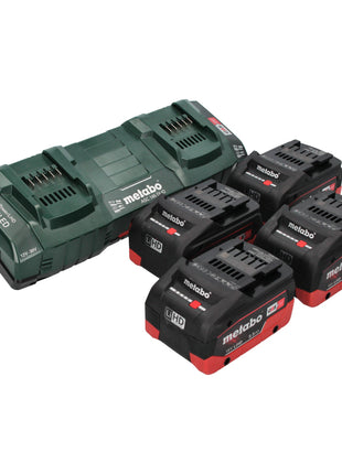 Metabo AS 36 18 L 20 PC Akku Nass Trocken Sauger 36 V ( 2x 18 V ) 20 L + 4x LiHD Akku 5,5 Ah + Doppelladegerät