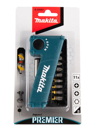 Makita Juego de puntas de torsión Impact Premier (E-03567) 11 piezas 1/4" para llave de impacto DTD 171 / 172