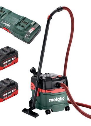 Metabo AS 36 18 L 20 PC Akku Nass Trocken Sauger 36 V ( 2x 18 V ) 20 L + 2x LiHD Akku 8,0 Ah + Doppelladegerät