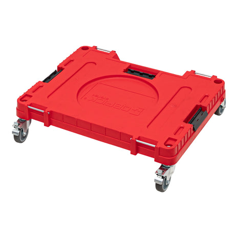 Qbrick System ONE Transportplattform 2.0 Workshop RED Ultra HD 625 x 503 x 160 mm 120 kg mit Schwenkrädern aus Metall und Bremse