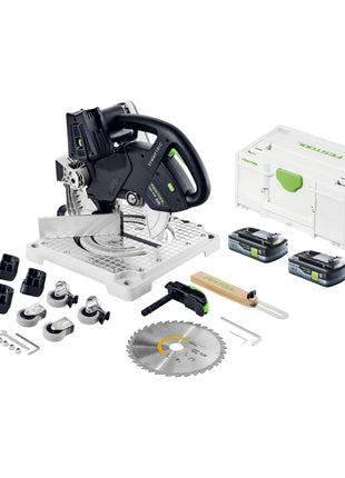 Festool SYMC 70 EB-Basic SYMMETRIC Scie à plinthes sans fil 36 V ( 2 x 18 V ) 216 mm + 2x batterie 4,0 Ah + Systainer - sans chargeur