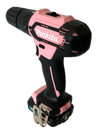 Makita HP 333 DSAP1 Perceuse-visseuse à percussion sans fil 12 V 30 Nm rose + 1x batterie 2,0 Ah + chargeur + étui