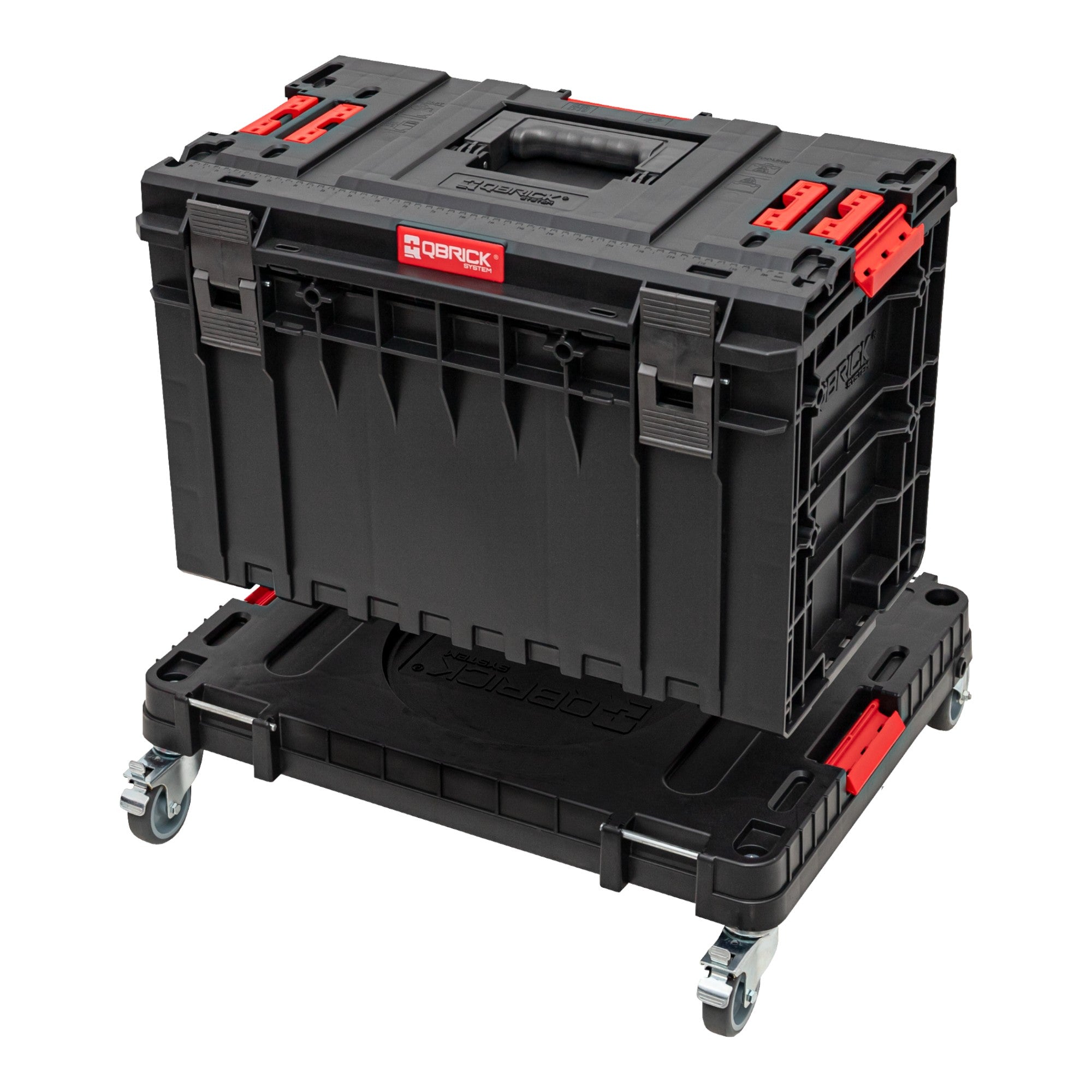 Qbrick System ONE Transport Platform 2 0 Workshop 625 x 503 x 160 mm 120 kg mit Schwenkraedern aus Metall und Bremse 3 - toolbrothers