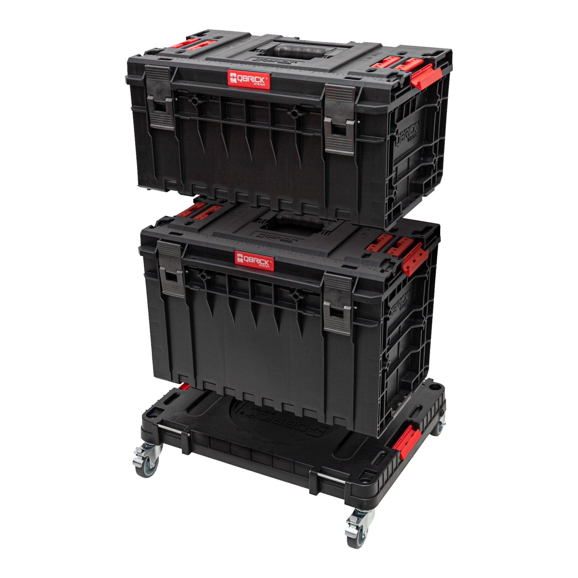 Qbrick System ONE Transport Platform 2 0 Workshop 625 x 503 x 160 mm 120 kg mit Schwenkraedern aus Metall und Bremse 4 - toolbrothers