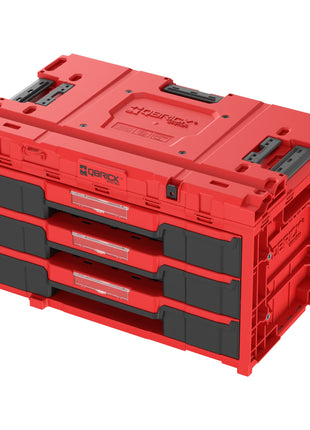 Qbrick System ONE Drawer 3 Toolbox 2.0 Red Ultra HD Werkzeugbox 587 x 380 x 340 mm 27 l mit drei Schubladen