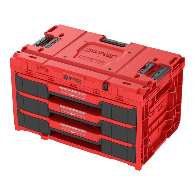 Qbrick System ONE Drawer 3 Toolbox 2.0 Red Ultra HD Toolbox 587 x 380 x 340 mm 27 L con tre cassetti