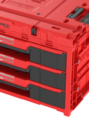 Qbrick System ONE Drawer 3 Toolbox 2.0 Red Ultra HD Werkzeugbox 587 x 380 x 340 mm 27 l mit drei Schubladen