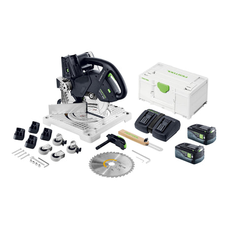 Festool SYMC 70 EB-Basic SYMMETRIC akumulatorowa pilarka do formowania 36 V ( 2 x 18 V ) 216 mm + 2x akumulator 5,0 Ah + podwójna ładowarka + Systainer