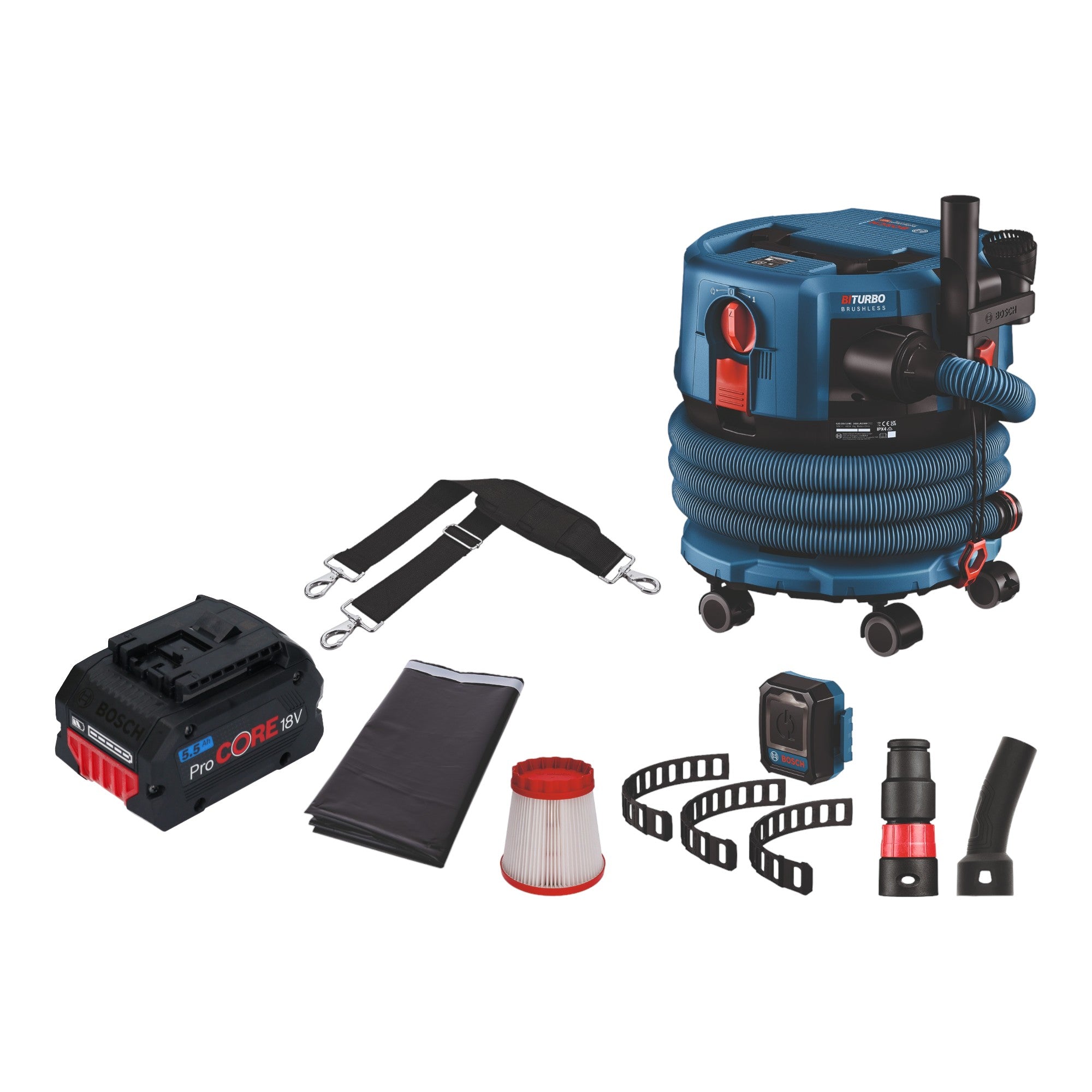 Bosch GAS 18V 12 MC Professional Akku Staubsauger BITURBO Brushless 1x ProCore Akku 5 5 Ah Zubehoer ohne Ladegeraet 0 - toolbrothers