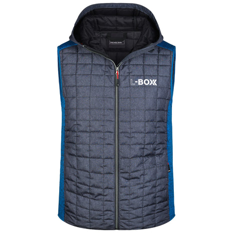 L-Boxx Gilet Hybride en Tricot Polaire Hommes - royal melange / anthracite melange Taille S