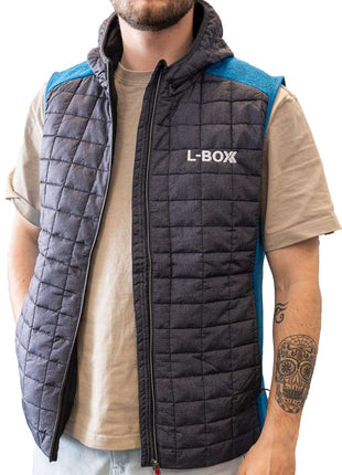 L-Boxx Gilet hybride en maille polaire pour homme - royal melange / anthracite melange taille M