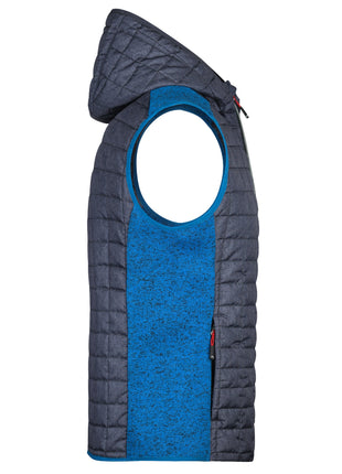 L-Boxx Gilet hybride en maille polaire pour homme - royal melange / anthracite melange taille M