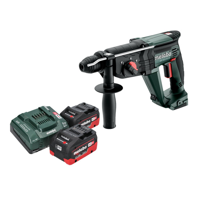 Martello combinato a batteria Metabo KH 18 LTX 24 18 V 2,1 J SDS Plus + 2x batteria LiHD 5,5 Ah + caricatore