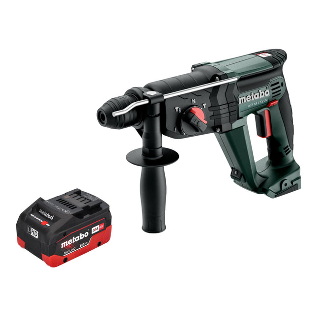 Martello combinato a batteria Metabo KH 18 LTX 24 18 V 2,1 J SDS Plus + 1x batteria LiHD 8,0 Ah - senza caricatore