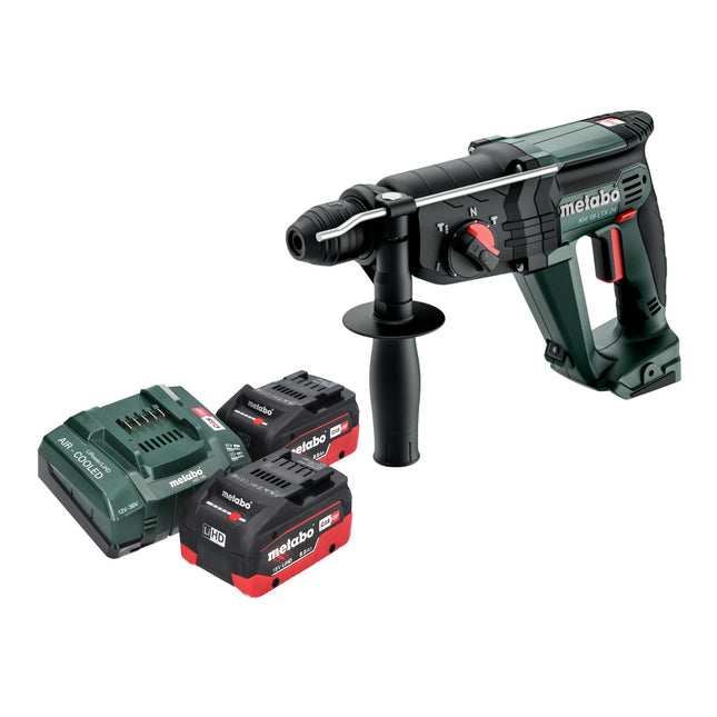 Martello combinato a batteria Metabo KH 18 LTX 24 18 V 2,1 J SDS Plus + 2x batteria LiHD 8,0 Ah + caricatore