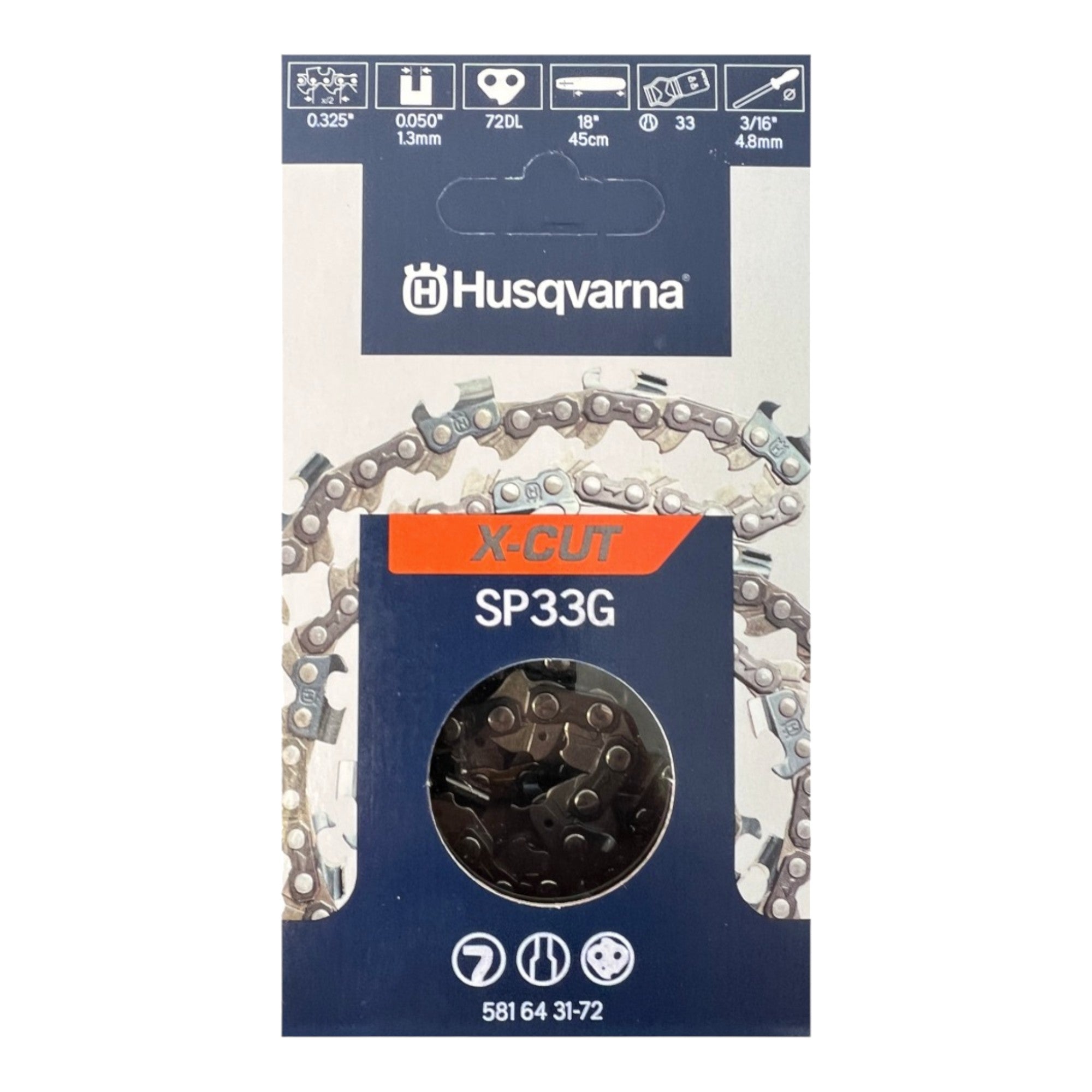 Husqvarna X CUT SP33G 3x Saegekette Ersatzkette Halb Meissel 1 3 mm 33 cm 1 - toolbrothers