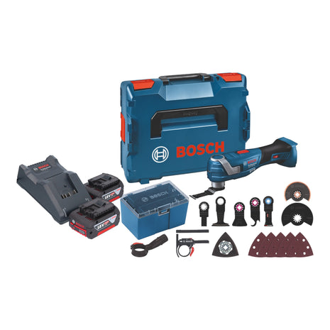 Bosch GOP 18V-34 Professional Akumulatorowa przecinarka wielofunkcyjna 18 V Starlock Plus + 2x akumulator 4,0 Ah + ładowarka + 17 akcesoriów + L-Boxx