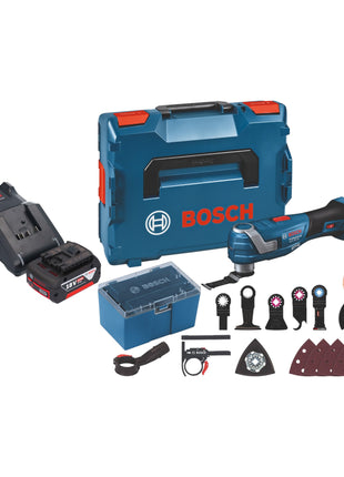 Bosch GOP 18V-34 Multicortadora profesional a batería 18 V Starlock Plus + 1x batería 5,0 Ah + cargador + 17 accesorios + L-Boxx