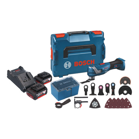 Bosch GOP 18V-34 Professional Multicortadora a batería 18 V Starlock Plus + 2x baterías 5,0 Ah + cargador + 17 accesorios + L-Boxx