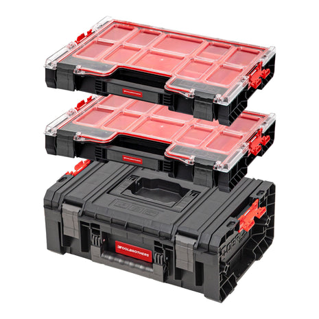 Zestaw skrzynek narzędziowych Toolbrothers RHINO L Toolbox ECO Basic 450 x 332 x 171 mm 12 l IP54 + 2x RHINO L Organiser ECO Height L Boxes 452 x 358 x 79 mm 6 l IP54