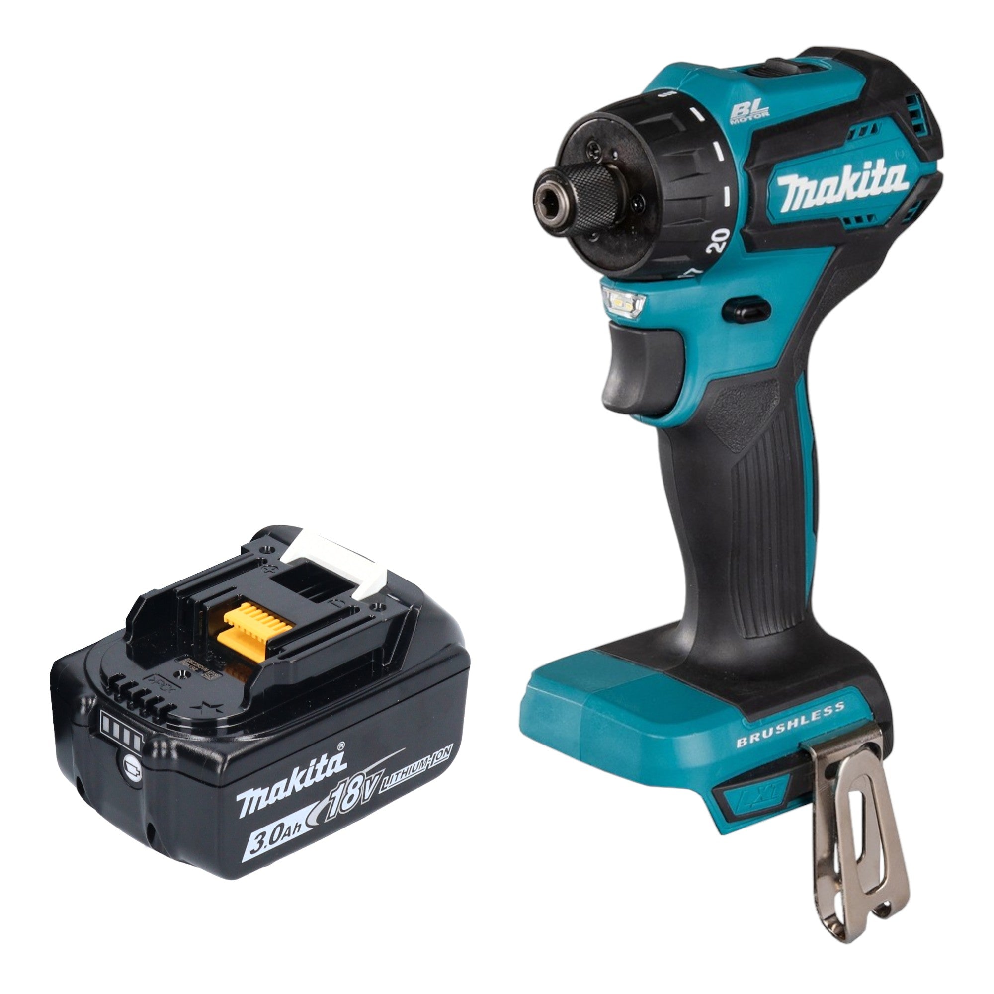 Makita DDF 083 F1 Akku Bohrschrauber 18 V 40 Nm 1 4 Brushless 1x Akku 3 0 Ah ohne Ladegeraet 0 - toolbrothers