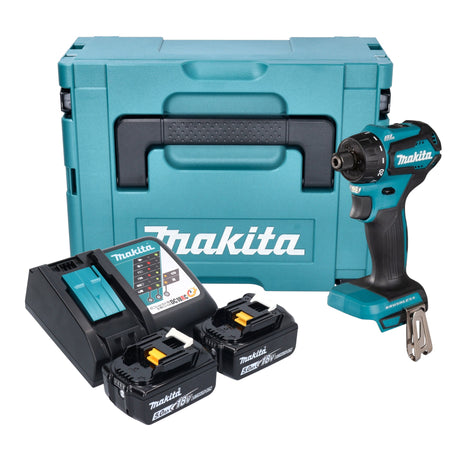 Makita DDF 083 RTJ taladro atornillador inalámbrico 18 V 40 Nm 1/4'' sin escobillas + 2x batería 5,0 Ah + cargador + Makpac