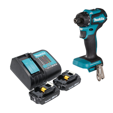 Makita DDF 083 SA trapano a batteria 18 V 40 Nm 1/4'' brushless + 2x batteria ricaricabile 2,0 Ah + caricabatterie