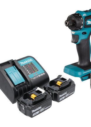 Makita DDF 083 SF taladro atornillador inalámbrico 18 V 40 Nm 1/4'' sin escobillas + 2x baterías 3,0 Ah + cargador