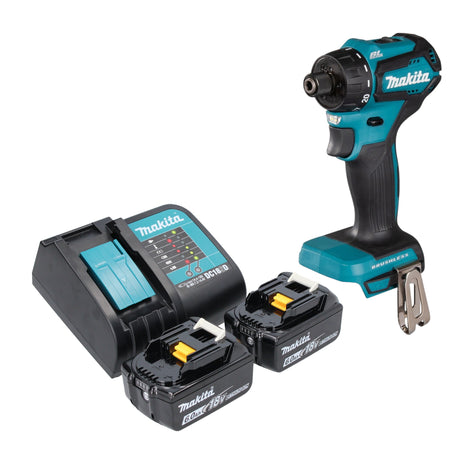 Makita DDF 083 SG trapano a batteria 18 V 40 Nm 1/4'' brushless + 2x batteria ricaricabile 6,0 Ah + caricabatterie