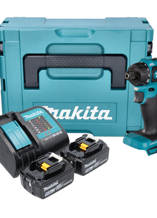 Makita DDF 083 STJ Akku Bohrschrauber 18 V 40 Nm 1/4'' Brushless + 2x Akku 5,0 Ah + Ladegerät + Makpac