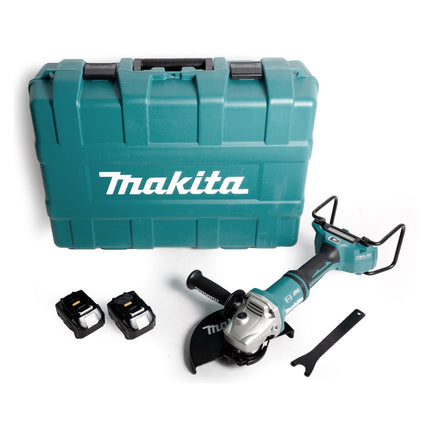 Makita DGA 901 M4KU2 Akku Winkelschleifer 36V ( 2x18V ) 230mm Brushless + 2x Akku 4,0Ah + Ezynut + Koffer - ohne Ladegerät - Toolbrothers
