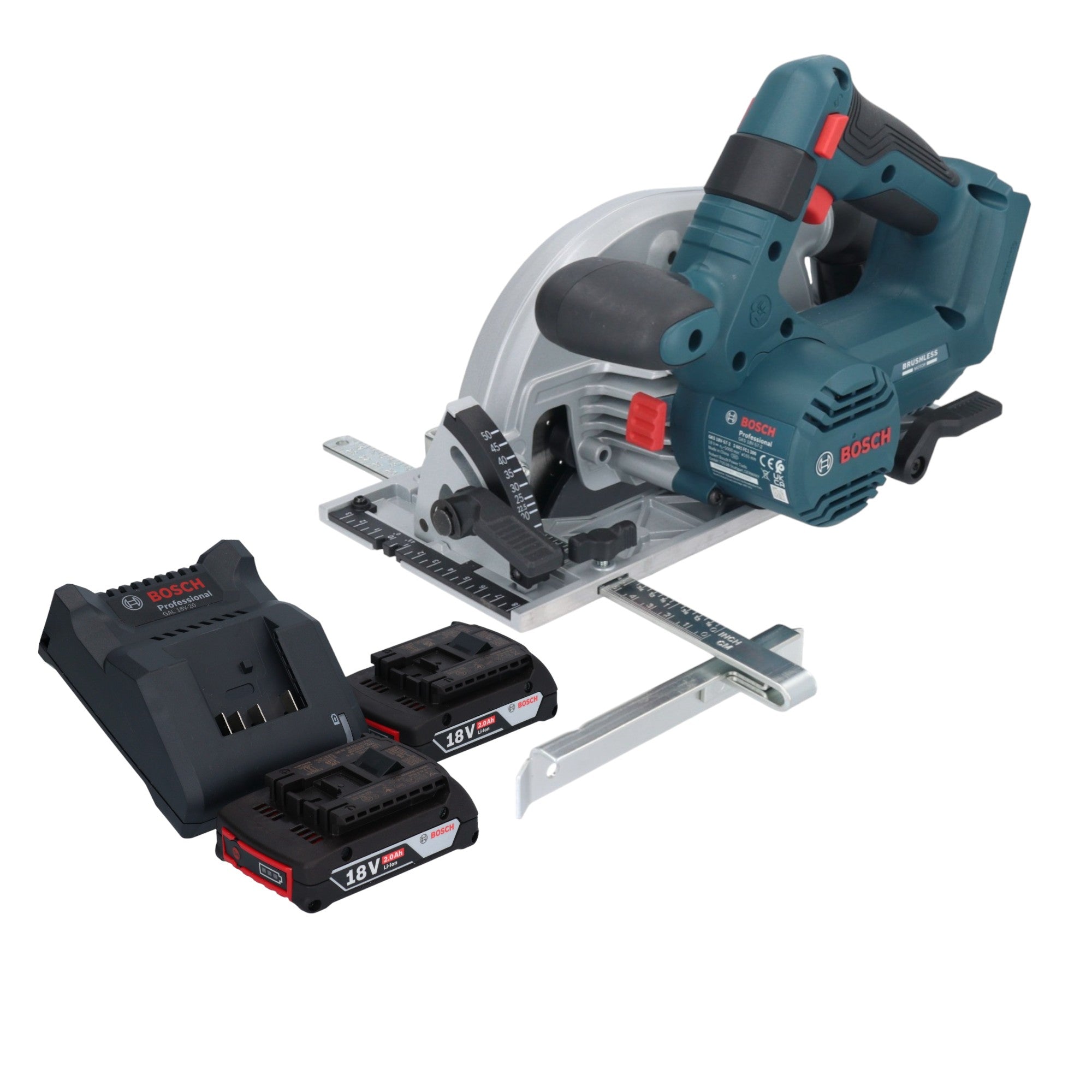 Bosch GKS 18V 57 2 Professional Akku Handkreissaege 18 V 165 mm Brushless 2x Akku 2 0 Ah Ladegeraet 0 - toolbrothers