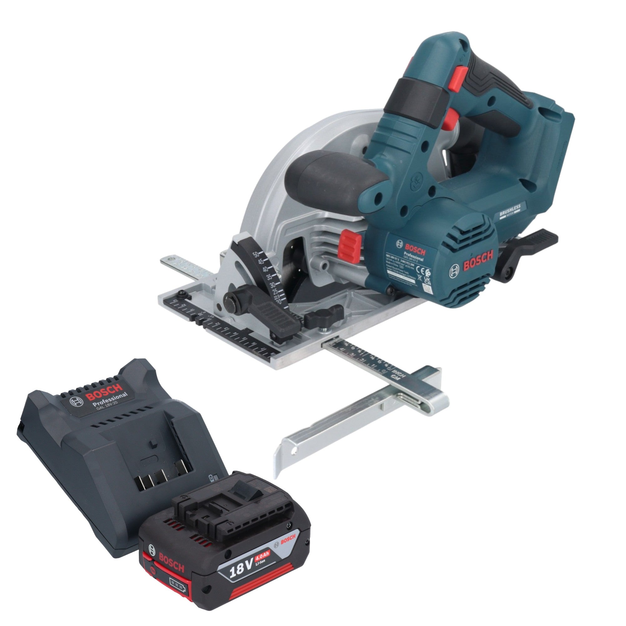 Bosch GKS 18V 57 2 Professional Akku Handkreissaege 18 V 165 mm Brushless 1x Akku 4 0 Ah Ladegeraet 0 - toolbrothers