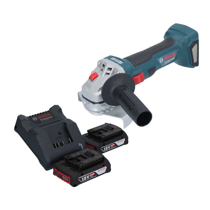 Bosch GWS 18V-7 Smerigliatrice angolare professionale a batteria 18 V 125 mm brushless + 2x batteria ricaricabile 2,0 Ah + caricabatterie