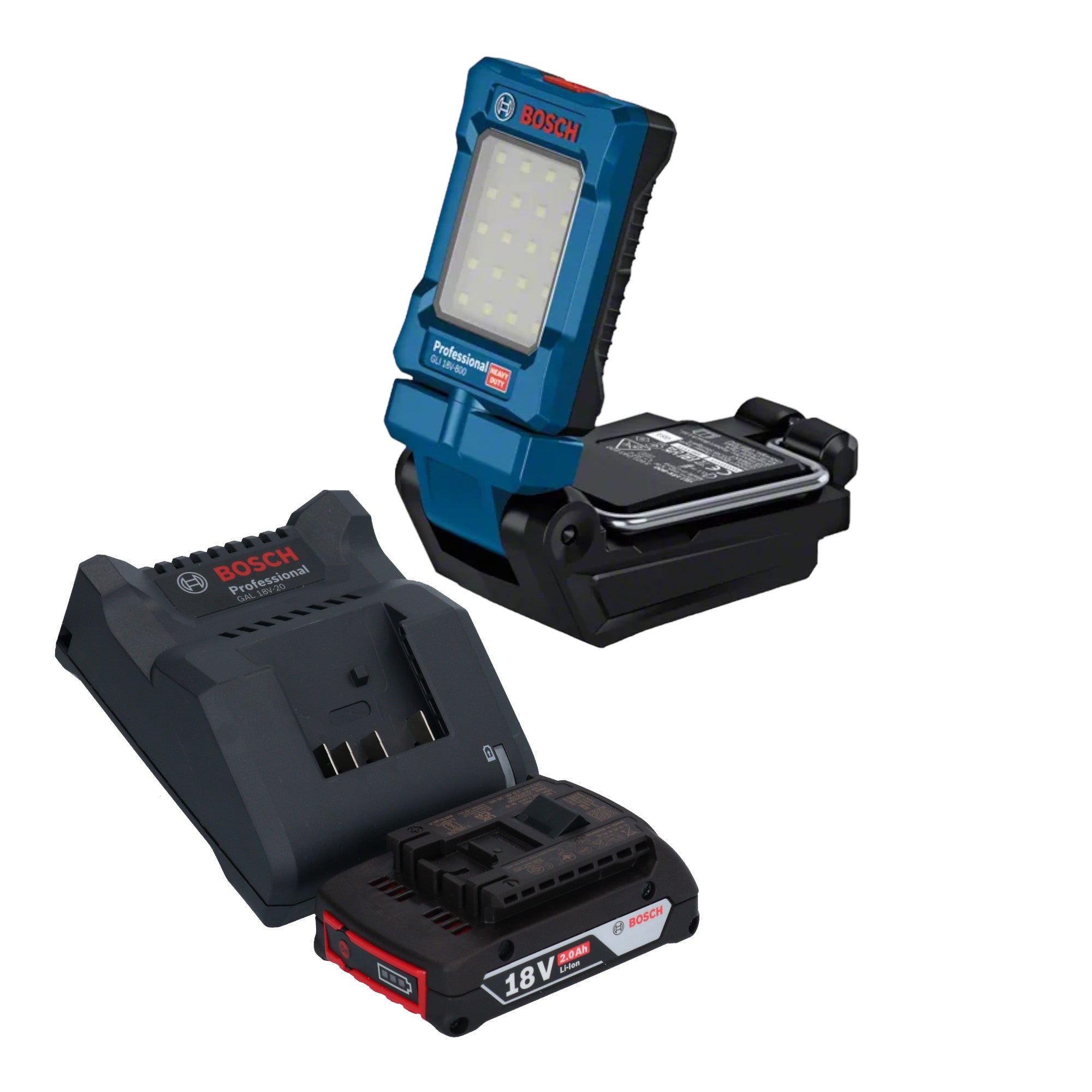 Bosch GLI 18V 800 Professional Akku Leuchte 18 V 800 lm 1x Akku 2 0 Ah Ladegeraet 0 - toolbrothers