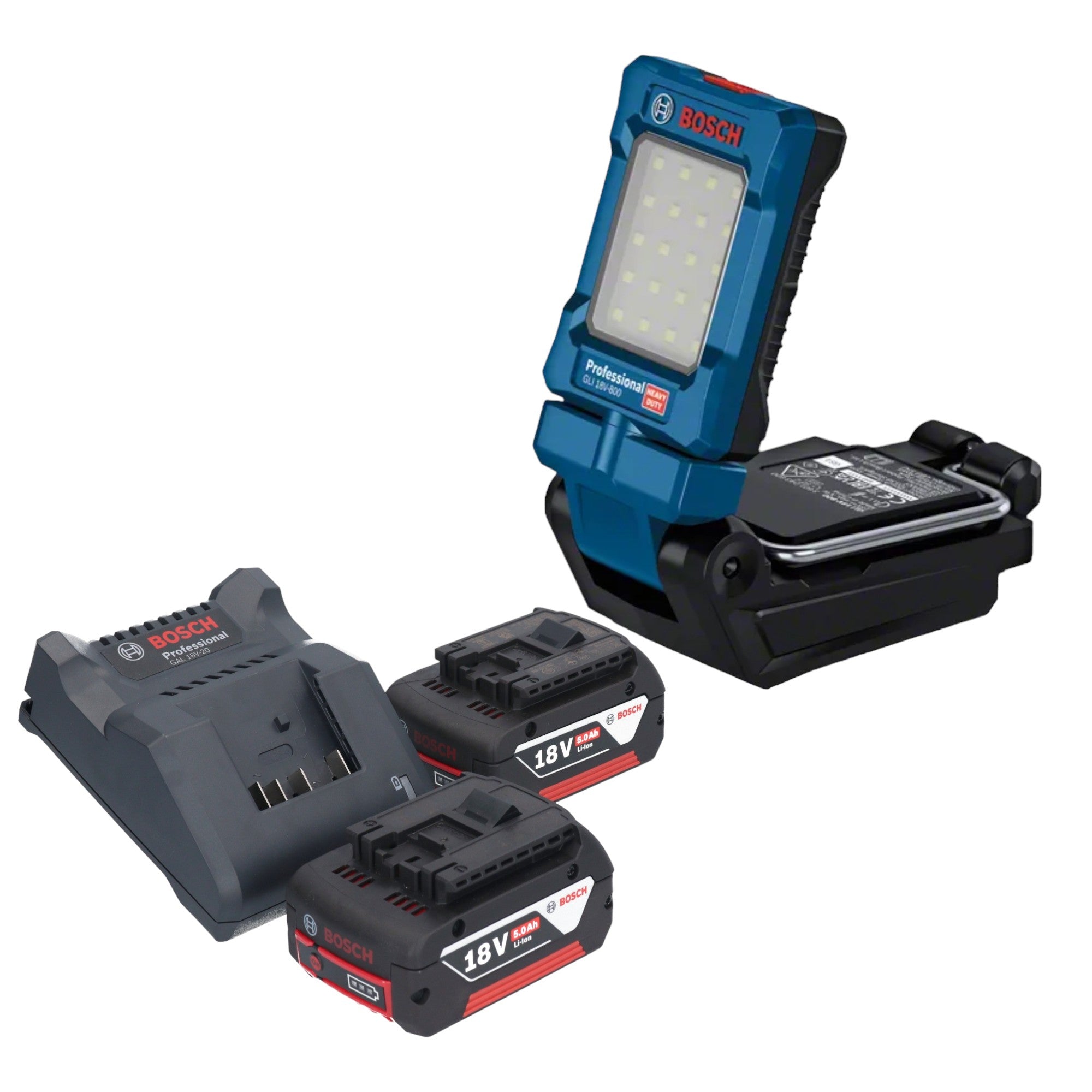 Bosch GLI 18V 800 Professional Akku Leuchte 18 V 800 lm 2x Akku 5 0 Ah Ladegeraet 0 - toolbrothers