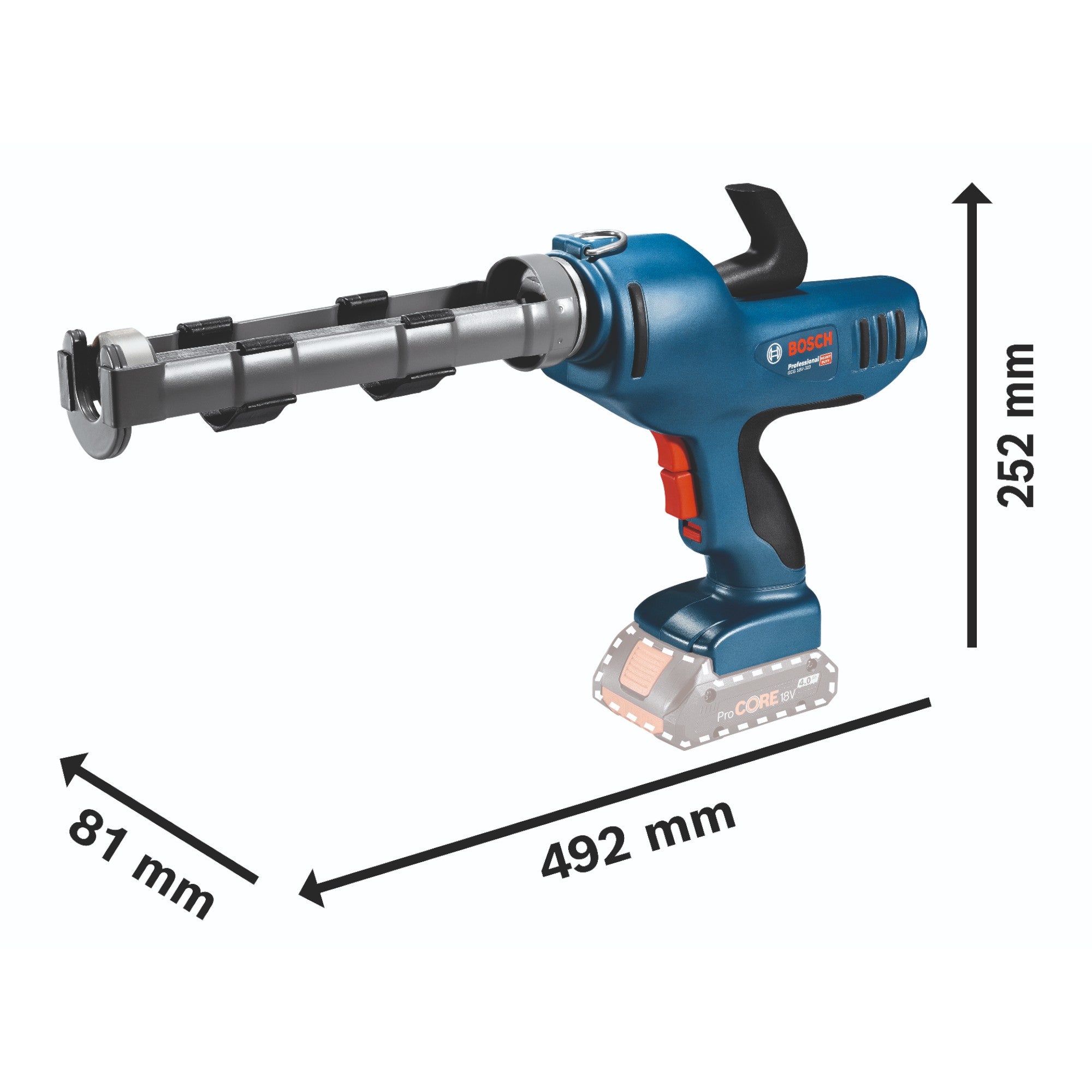 Bosch GCG 18V 310 Professional Akku Kartuschenpresse 18 V 310 ml 3 5 kN 1x Akku 4 0 Ah ohne Ladegeraet 3 - toolbrothers