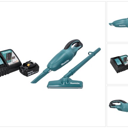 Makita DCL 180 RT1 Akku Staubsauger 18 V Grün + 1x Akku 5,0 Ah + Ladegerät - Toolbrothers