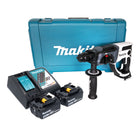 Makita DHR 202 RMW trapano a percussione a batteria 18 V 20 mm 2,0 J bianco + 2x batteria 4,0 Ah + caricabatterie + custodia