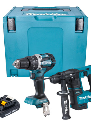 Makita DLX 2278 A1J Akku Kombo Kit DHP 484 Schlagbohrschrauber 54 Nm DHR 171 Bohrhammer 1 2 J 1x Akku 2 0 Ah Makpac ohne Ladegeraet 0 - toolbrothers