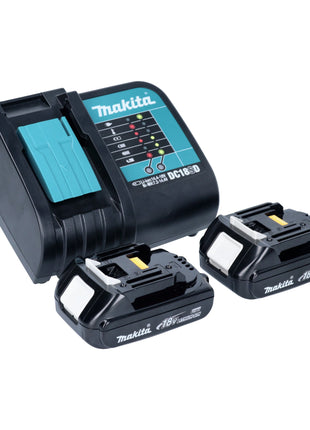 Makita DLX 2278 SYJ Kit combiné batterie + Perceuse-visseuse à percussion 54 Nm DHP 484 + Marteau perforateur 1,2 J DHR 171 + 2x batterie 1,5 Ah + chargeur + Makpac