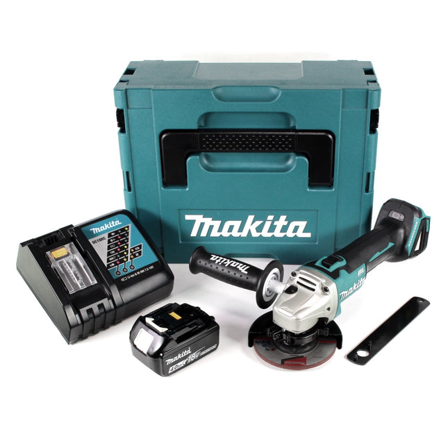 Makita DGA 454 RM1J Akku Winkelschleifer 18 V 115mm + 1x Akku 4,0Ah + Ladegerät + Makpac - Toolbrothers
