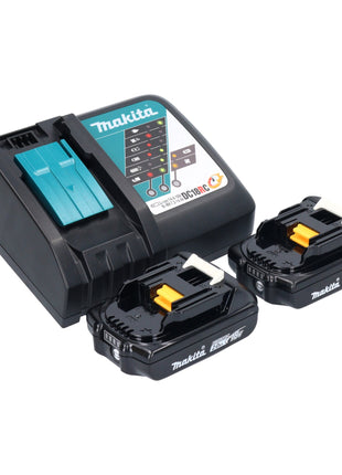 Kit combinado de baterías Makita DLX 2278 RAJ + taladro percutor DHP 484 54 Nm + taladro percutor DHR 171 1,2 J + 2x baterías 2,0 Ah + cargador + Makpac