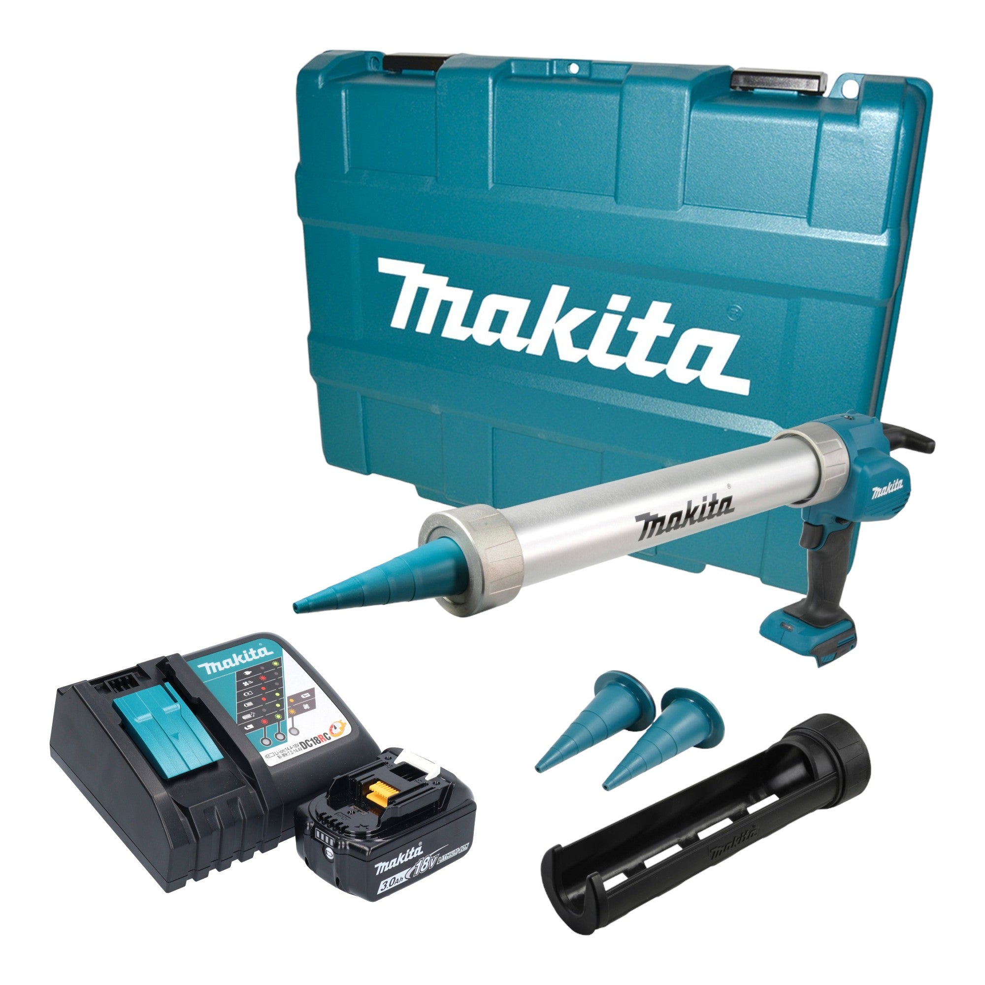 Makita DCG 180 RF1XK Akku Kartuschenpistole 18 V 300 600 ml 1x Akku 3 0 Ah Ladegeraet Koffer 0 - toolbrothers