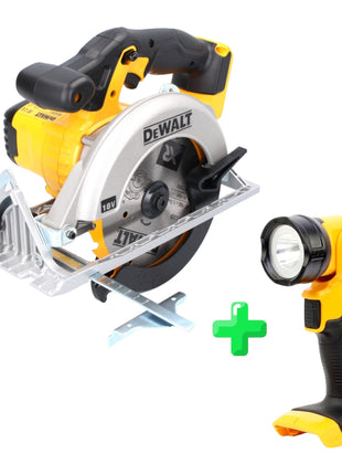 DeWalt DCS 391 N Akku Handkreissäge 18 V 165 mm + Sägeblatt + DeWalt DCL 040 18V XR Li-Ion Akku Lampe