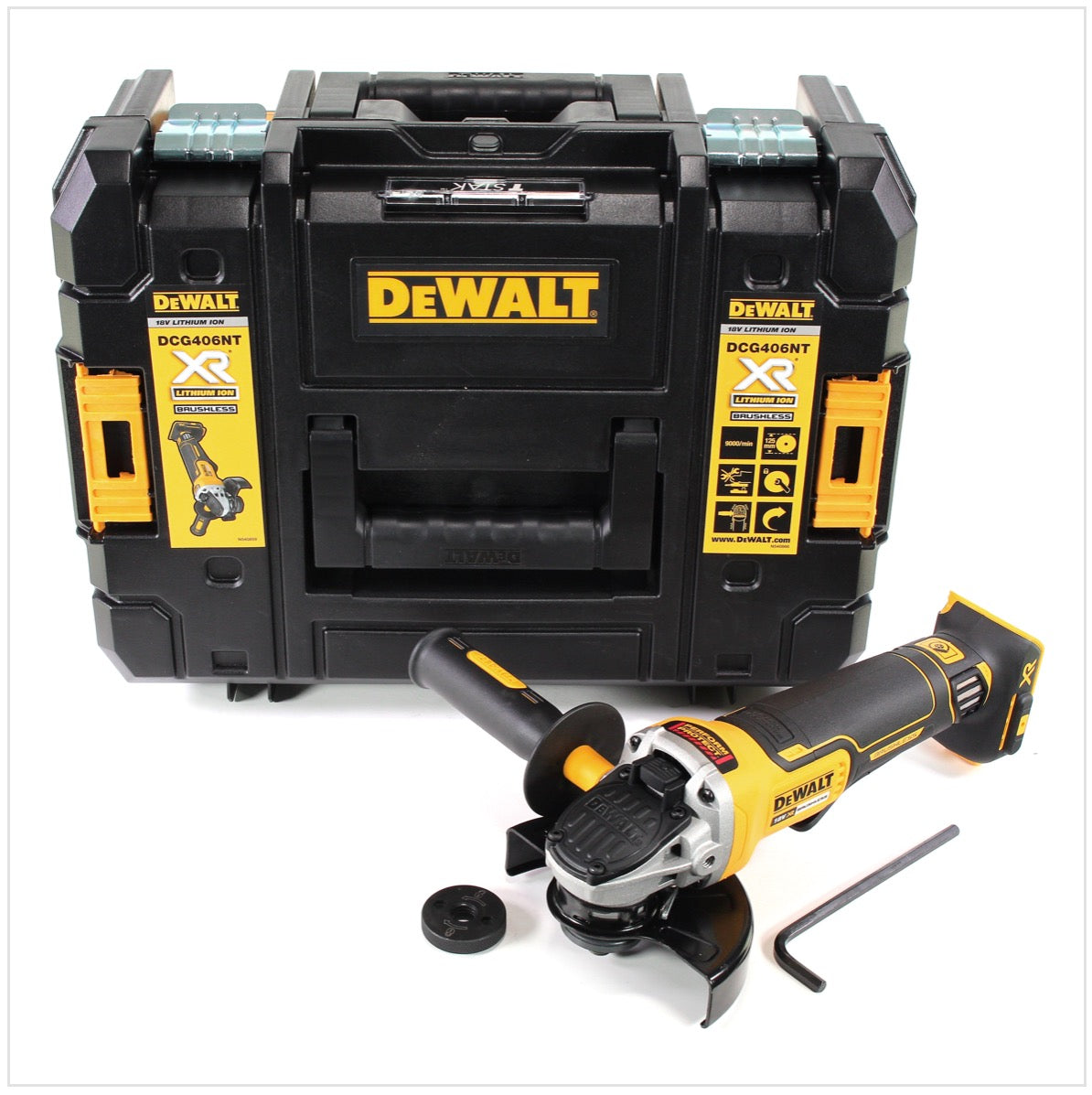 DeWalt DCG 406 NT Akku Winkelschleifer 18V 125mm Brushless Solo TSTAK DeWalt DCL 040 18V XR Li Ion Akku Lampe 2 - toolbrothers