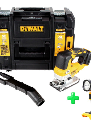 DeWalt DCS 334 NT Akku Pendelhub Stichsäge 18V Brushless Solo + TSTAK + DeWalt DCL 040 18V XR Li-Ion Akku Lampe