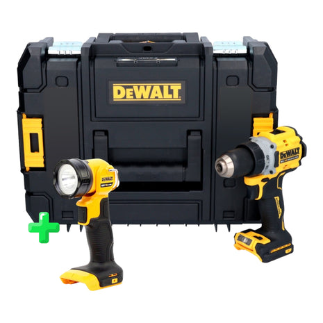 Taladro atornillador inalámbrico DeWalt DCD 800 NT 18 V 90 Nm sin escobillas + TSTAK + lámpara de batería DeWalt DCL 040 18V XR Li-Ion