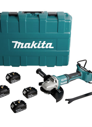 Makita DGA 900 M4KX2 Akku Winkelschleifer 36V ( 2x18V ) 230mm Brushless + 4x Akku 4,0Ah + Ezynut + Koffer - ohne Ladegerät - Toolbrothers