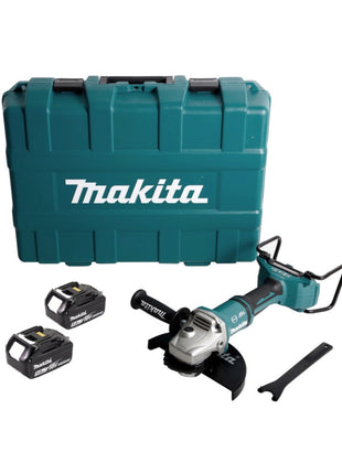 Makita DGA 900 TKX2 Akku Winkelschleifer 36V ( 2x18V ) 230mm Brushless + 2x Akku 5,0Ah + Ezynut + Koffer - ohne Ladegerät - Toolbrothers